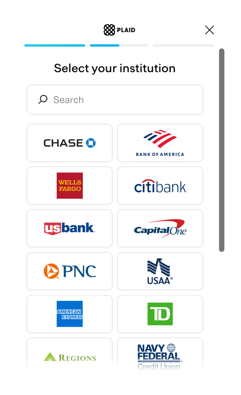 Plaid supported banks preview
